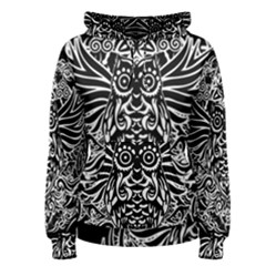 Tattoo Tribal Owl Women s Pullover Hoodie by Valentinaart