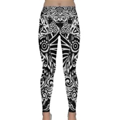 Tattoo Tribal Owl Classic Yoga Leggings by Valentinaart