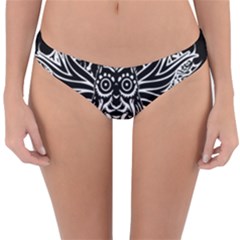 Tattoo Tribal Owl Reversible Hipster Bikini Bottoms by Valentinaart