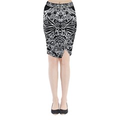 Tattoo Tribal Owl Midi Wrap Pencil Skirt by Valentinaart