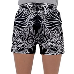 Tattoo Tribal Owl Sleepwear Shorts by Valentinaart