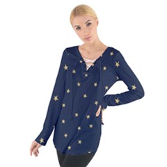 Navy/gold Stars Tie Up Tee