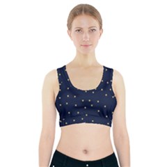 Navy/gold Stars Sports Bra With Pocket