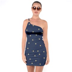 Navy/gold Stars One Soulder Bodycon Dress by Colorfulart23