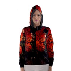 Steampunk, Wonderful Steampunk Lady In The Night Hooded Wind Breaker (Women)