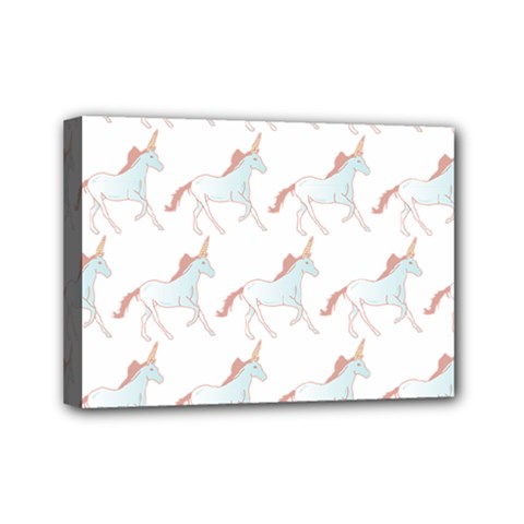 Unicorn Pattern Mini Canvas 7  X 5  by paulaoliveiradesign