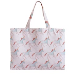 Unicorn Pattern Zipper Mini Tote Bag by paulaoliveiradesign