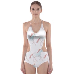 Unicorn Pattern Cut-out One Piece Swimsuit by paulaoliveiradesign