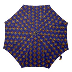 Blue Geometric Losangle Pattern Hook Handle Umbrellas (small)