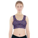 Blue Geometric Losangle Pattern Sports Bra With Pocket View1