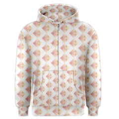 Geometric Losangle Pattern Rosy Men s Zipper Hoodie by paulaoliveiradesign