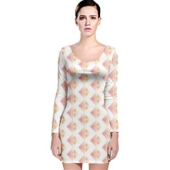 Geometric Losangle Pattern Rosy Long Sleeve Velvet Bodycon Dress by paulaoliveiradesign