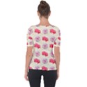 Yellow Floral Roses Pattern Short Sleeve Top View2