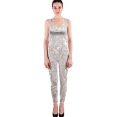 Off White Lace Pattern Onepiece Catsuit by paulaoliveiradesign