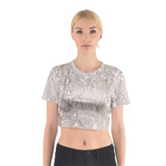 Off White Lace Pattern Cotton Crop Top by paulaoliveiradesign