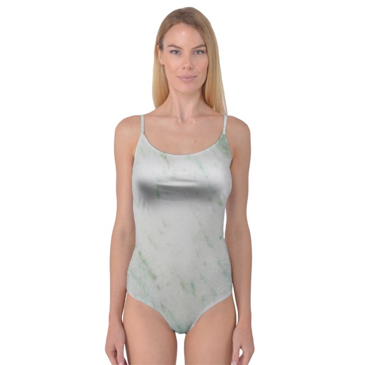 Greenish Marble Texture Pattern Camisole Leotard 