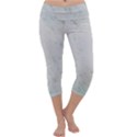 Greenish Marble Texture Pattern Capri Yoga Leggings View1