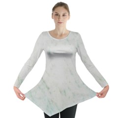 Greenish Marble Texture Pattern Long Sleeve Tunic  by paulaoliveiradesign