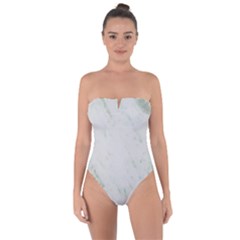 Greenish Marble Texture Pattern Tie Back One Piece Swimsuit