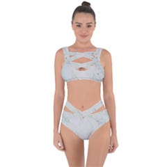 Greenish Marble Texture Pattern Bandaged Up Bikini Set 