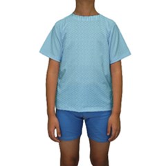 Blue Pattern Kids  Short Sleeve Swimwear