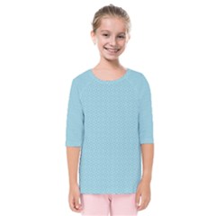 Blue Pattern Kids  Quarter Sleeve Raglan Tee