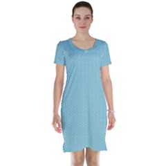 Blue Pattern Short Sleeve Nightdress