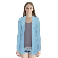 Blue Pattern Drape Collar Cardigan