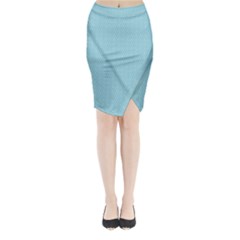 Blue Pattern Midi Wrap Pencil Skirt