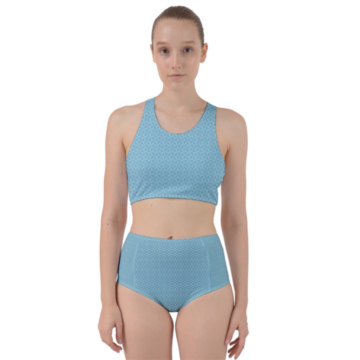 Blue Pattern Bikini Swimsuit Spa Swimsuit 