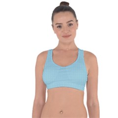 Blue Pattern Cross String Back Sports Bra