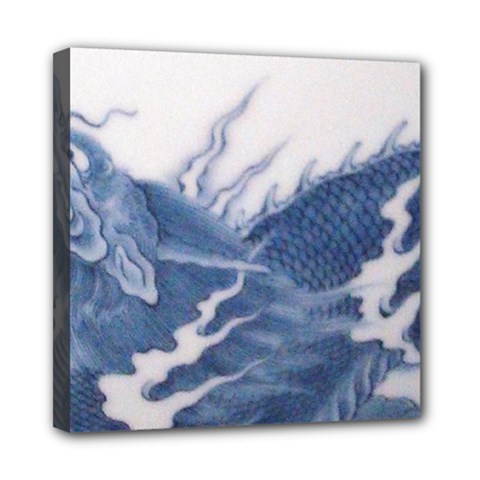 Blue Chinese Dragon Mini Canvas 8  X 8 