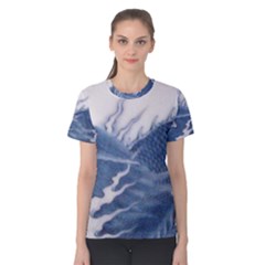 Blue Chinese Dragon Women s Cotton Tee