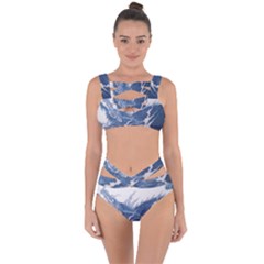 Blue Chinese Dragon Bandaged Up Bikini Set 