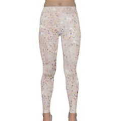 White Sparkle Glitter Pattern Classic Yoga Leggings by paulaoliveiradesign