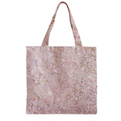 White Sparkle Glitter Pattern Zipper Grocery Tote Bag by paulaoliveiradesign