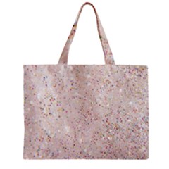 White Sparkle Glitter Pattern Zipper Mini Tote Bag by paulaoliveiradesign