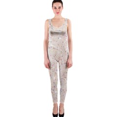 White Sparkle Glitter Pattern Onepiece Catsuit