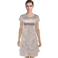 White Sparkle Glitter Pattern Cap Sleeve Nightdress