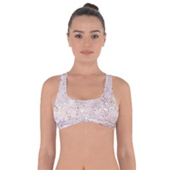 White Sparkle Glitter Pattern Got No Strings Sports Bra