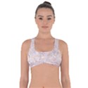 white sparkle glitter pattern Got No Strings Sports Bra View1