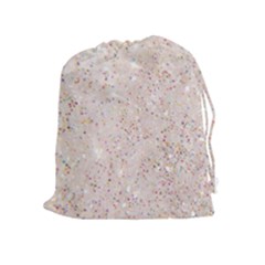 White Sparkle Glitter Pattern Drawstring Pouches (extra Large)