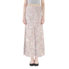 White Sparkle Glitter Pattern Full Length Maxi Skirt