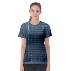 Blue Sparkly Sequin Texture Women s Sport Mesh Tee