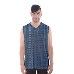 Blue Sparkly Sequin Texture Men s Basketball Tank Top by paulaoliveiradesign