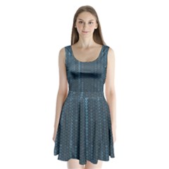 Blue Sparkly Sequin Texture Split Back Mini Dress  by paulaoliveiradesign