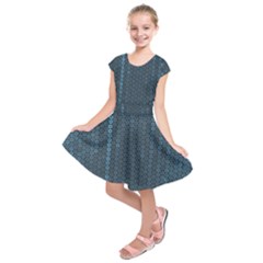 Blue Sparkly Sequin Texture Kids  Short Sleeve Dress by paulaoliveiradesign