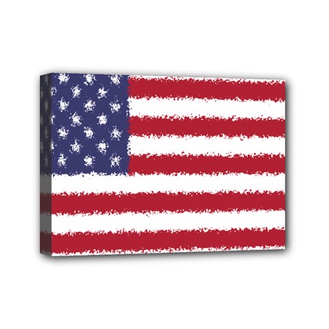 Flag Of The United States America Mini Canvas 7  X 5  by paulaoliveiradesign