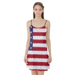 Flag Of The United States America Satin Night Slip by paulaoliveiradesign