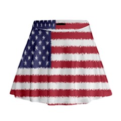 Flag Of The United States America Mini Flare Skirt